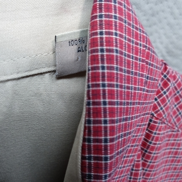 Haggar men's sz XL short sleeve button red plaid c - Picture 5 of 9
